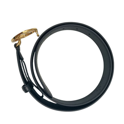 Gucci Belt Inter Locking Black Calfskin Leather Gold