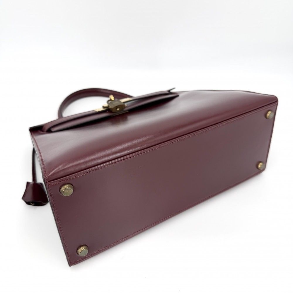 Hermes Handbag Kelly 28 Sellier Bordeaux Gold — view 3