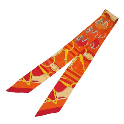 Hermes Ribbon Scarf Twill Multicolor Silk 100% Bouquets Sellier