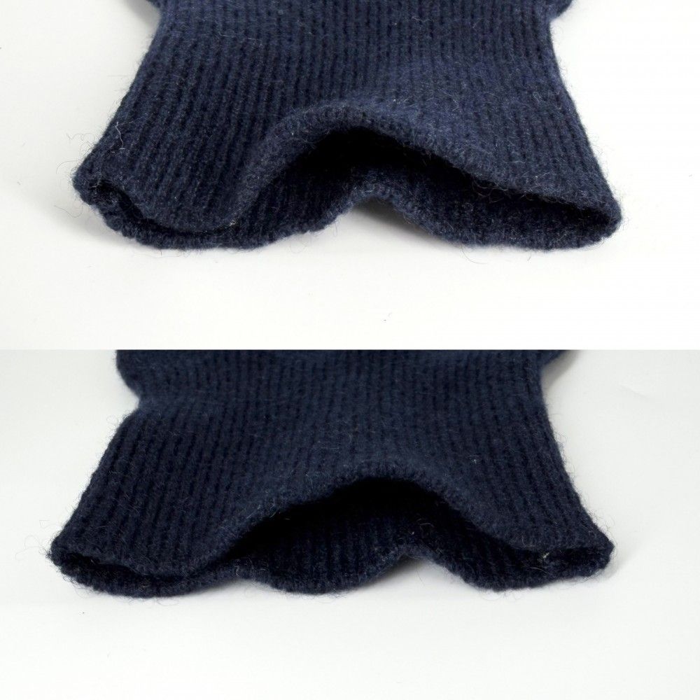 Chanel Knit CC Logo Turtleneck Top Sweater 38 Navy Cashmere — view 3