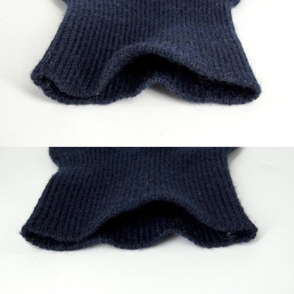 Chanel Knit CC Logo Turtleneck Top Sweater 38 Navy Cashmere — view 3