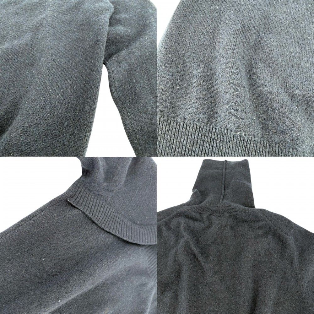 Chanel Knit CC Logo Turtleneck Top Sweater 38 Navy Cashmere — view 5