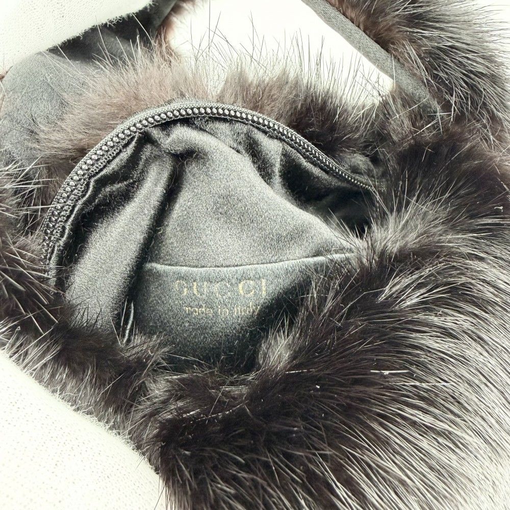 Gucci Fur Mini Bag Mink Black Gold — view 5