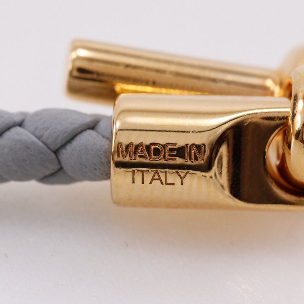 Hermes Glenan Double Tour Leather Gold Plated Gray Bracelet