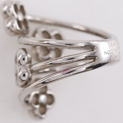 Louis Vuitton Ring Flower Full Metal Silver