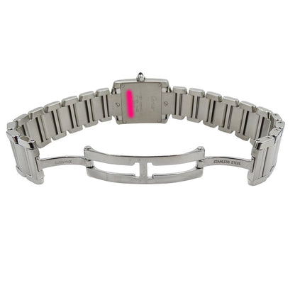 Cartier Watch Tank Francaise SM Quartz Stainless Steel Silver Ivory Polished