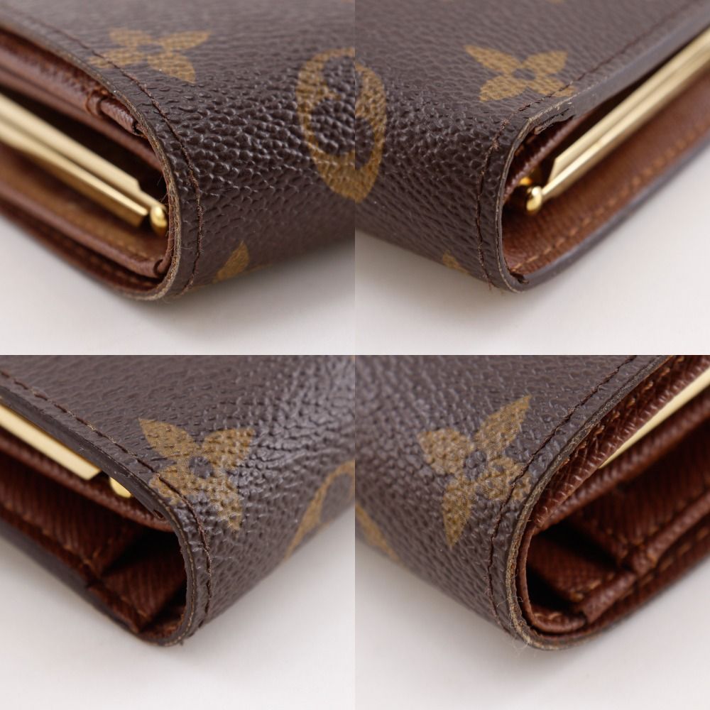 Louis Vuitton Portefeuille Viennois Clasp Monogram Canvas Brown Bifold Wallet