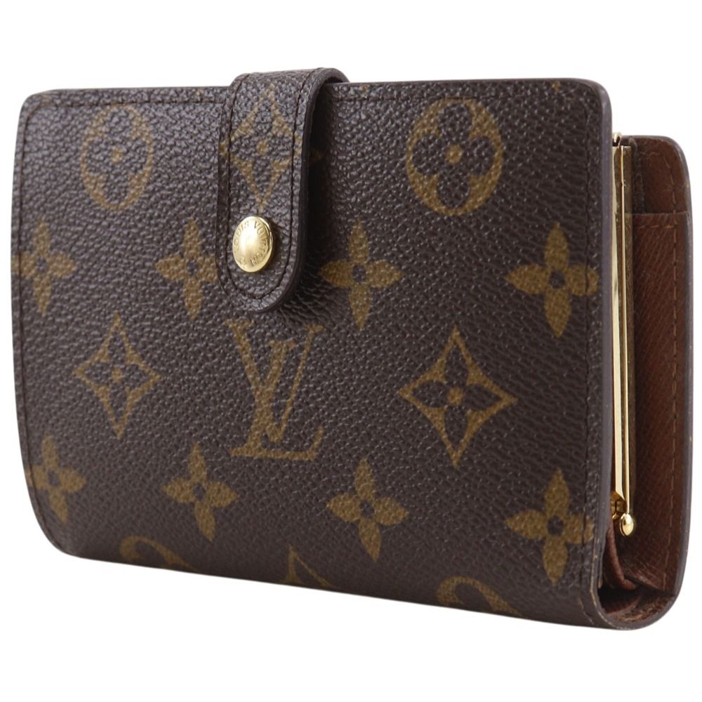 Louis Vuitton Portefeuille Viennois Clasp Monogram Canvas Brown Bifold Wallet