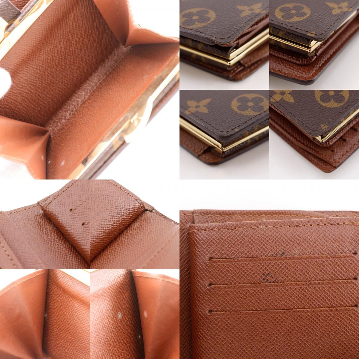 Louis Vuitton Portefeuille Viennois Clasp Monogram Canvas Brown Bifold Wallet