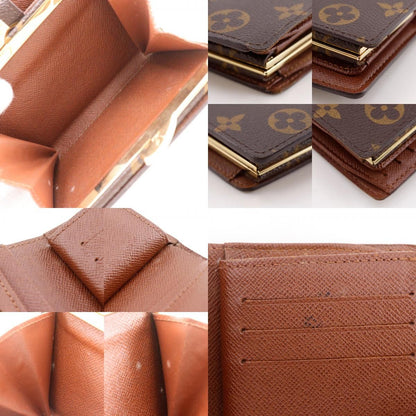 Louis Vuitton Portefeuille Viennois Clasp Monogram Canvas Brown Bifold Wallet