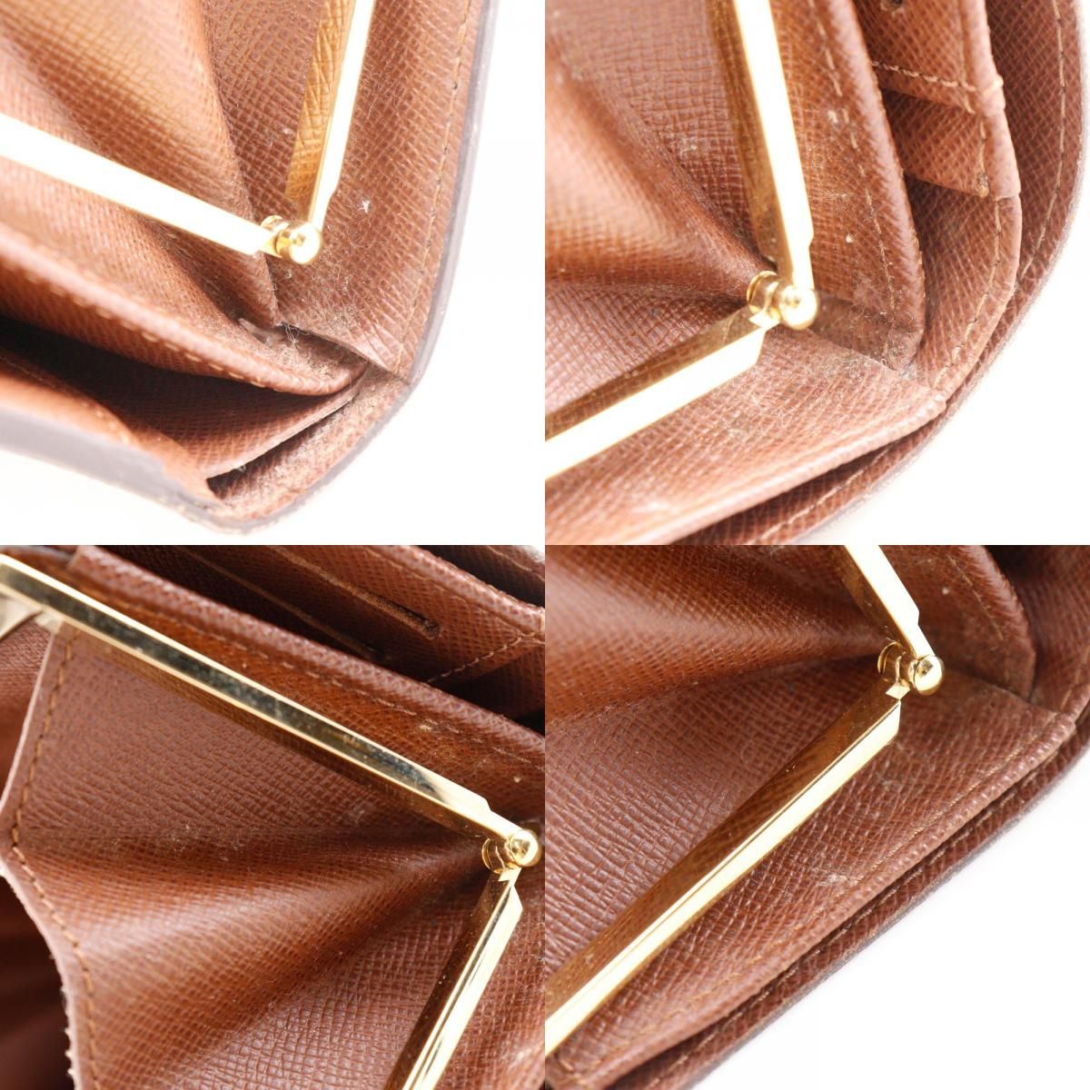 Louis Vuitton Portefeuille Viennois Clasp Monogram Canvas Brown Bifold Wallet
