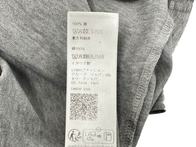 Celine Letter Print Crewneck T-Shirt Logo Short Sleeve L Gray