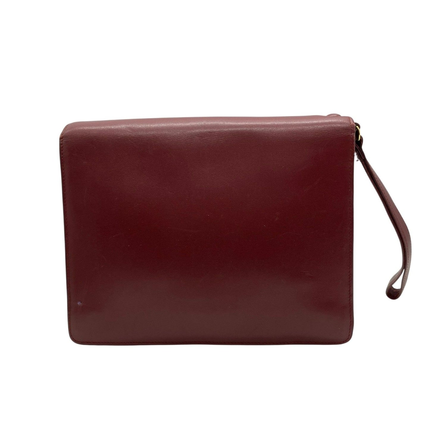 Cartier Must de Cartier Leather Clutch Bordeaux Gold Line Second Vintage