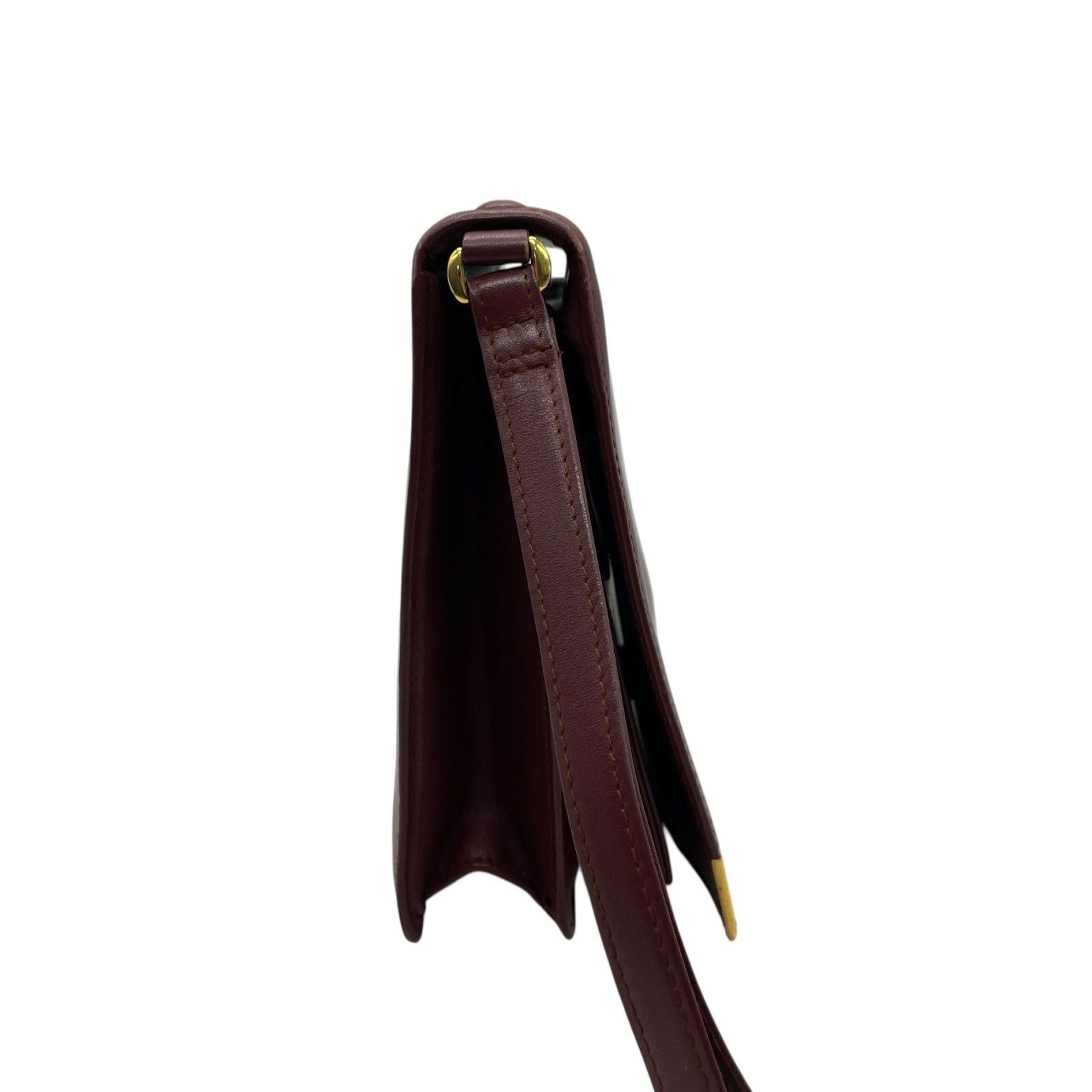 Cartier Must de Cartier Leather Clutch Bordeaux Gold Line Second Vintage
