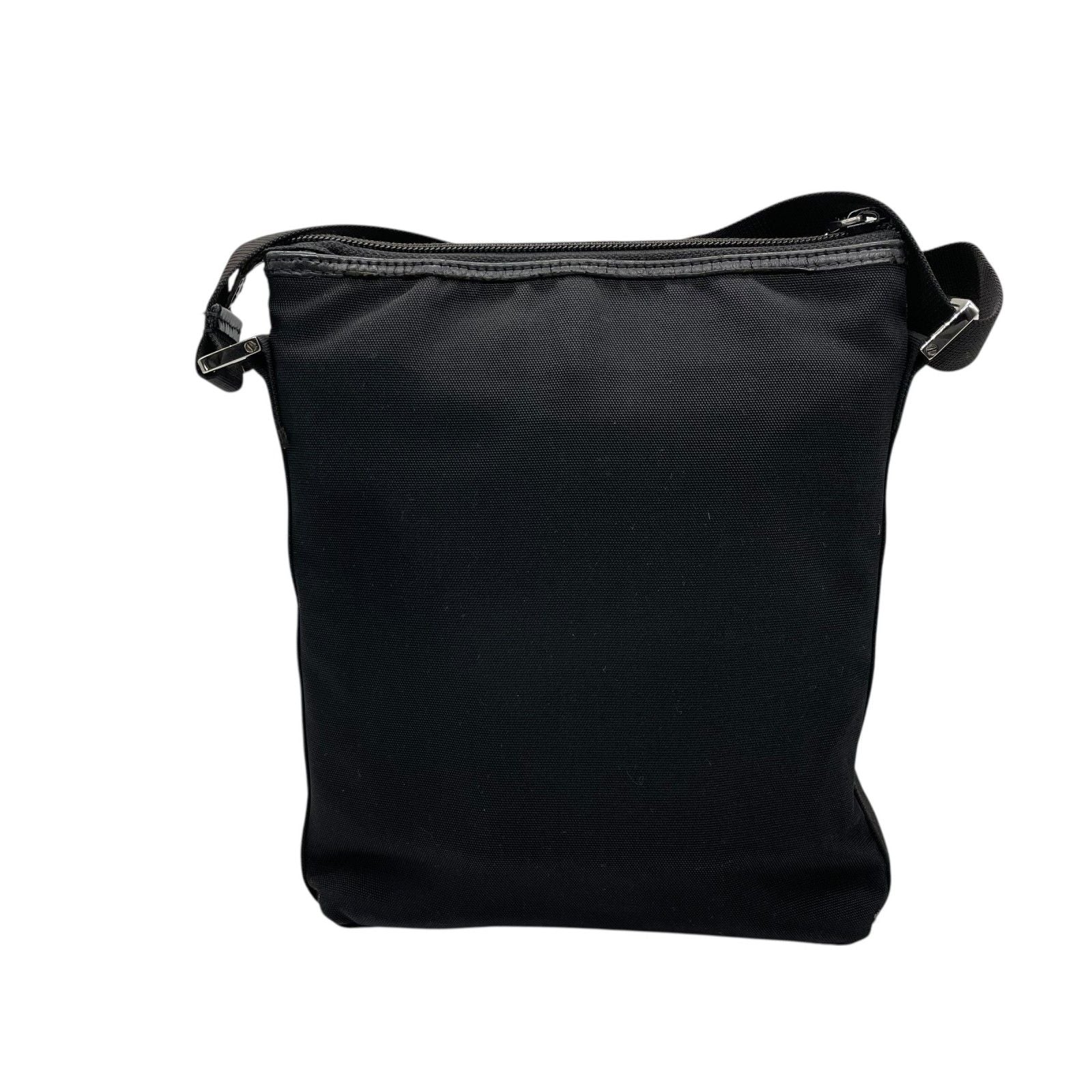 Gucci Horsebit Nylon Leather Shoulder Bag Black Silver Crossbody K2