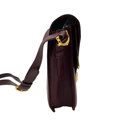 Cartier Must de Cartier Leather Shoulder Bag Bordeaux Gold Line Crossbody