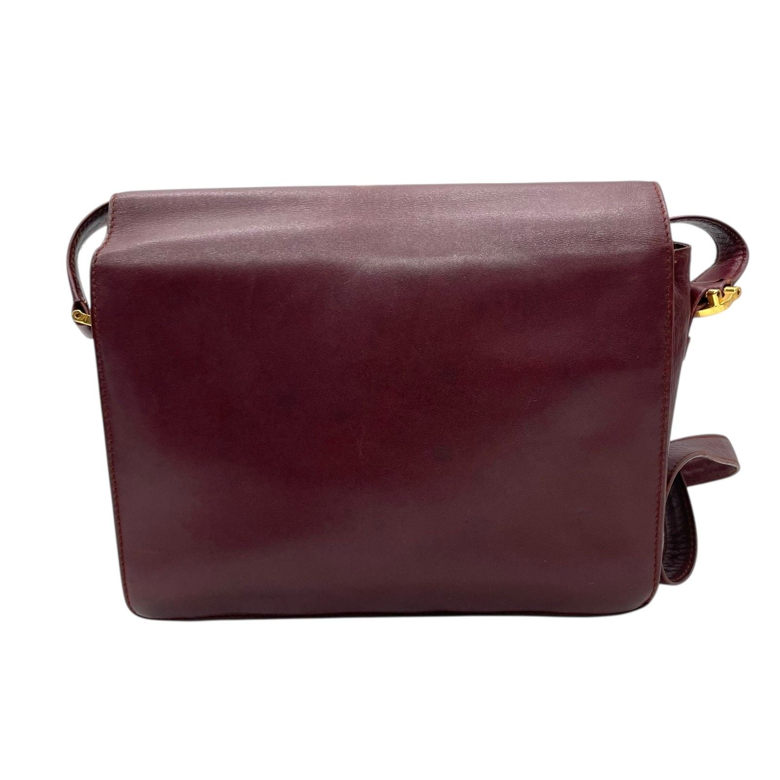 Cartier Must de Cartier Leather Shoulder Bag Bordeaux Gold Line Crossbody