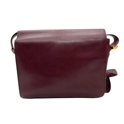 Cartier Must de Cartier Leather Shoulder Bag Bordeaux Gold Line Crossbody
