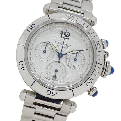 Cartier Watch Pasha Chronograph Automatic Winding at Stainless Steel Silver
