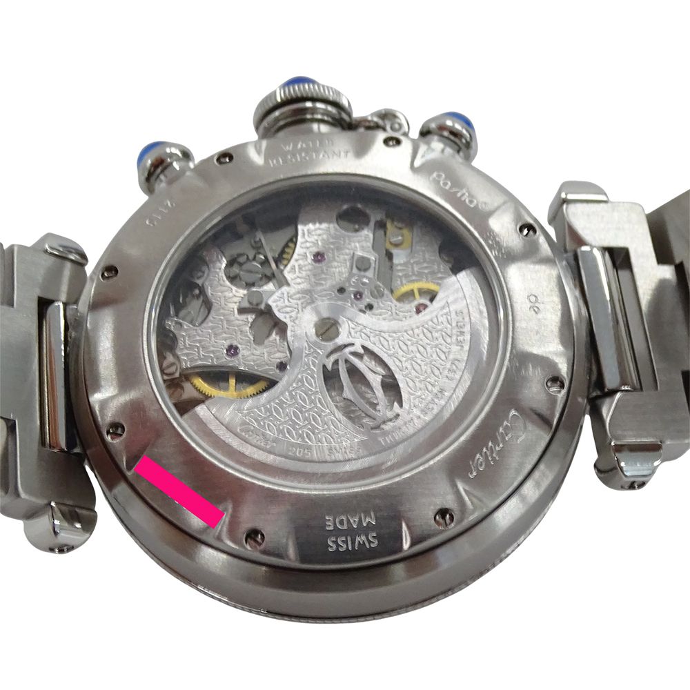 Cartier Watch Pasha Chronograph Automatic Winding at Stainless Steel Silver