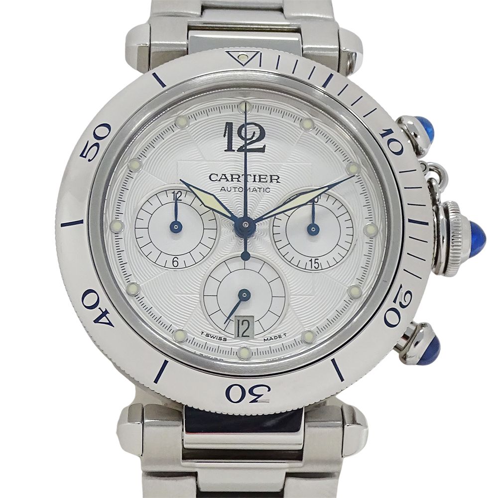 Cartier Watch Pasha Chronograph Automatic Winding at Stainless Steel Silver
