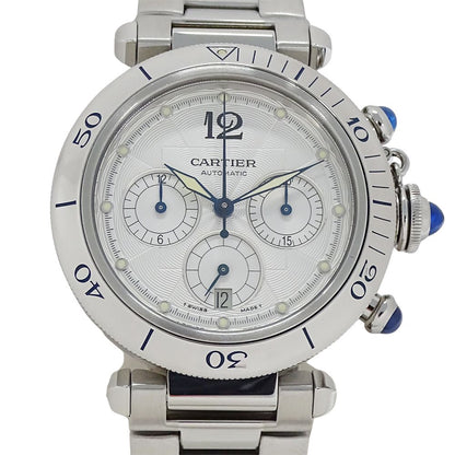 Cartier Watch Pasha Chronograph Automatic Winding at Stainless Steel Silver