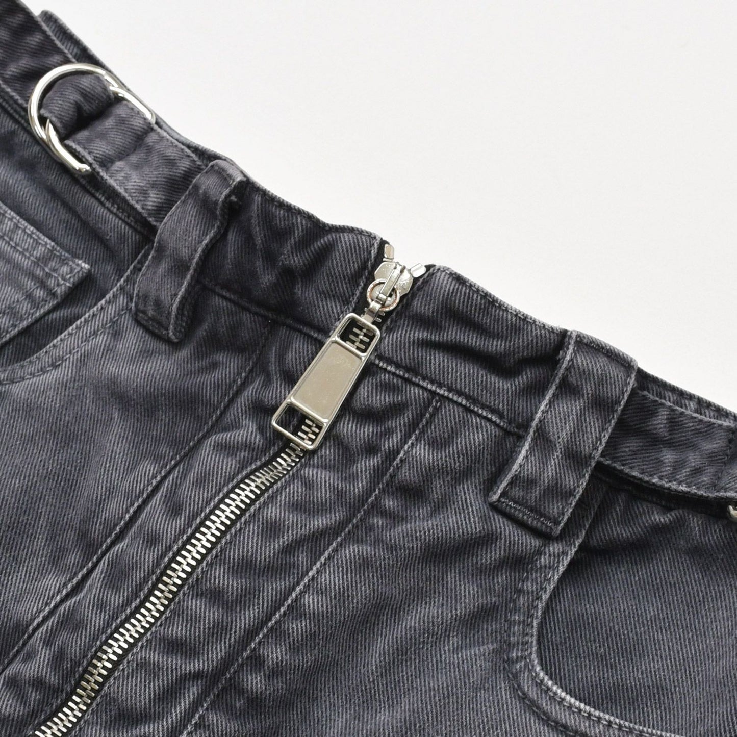 Miu Miu Denim Pants Jeans S Zip Up Black Flower Motif Embroidery Logo 4 40 — view 3