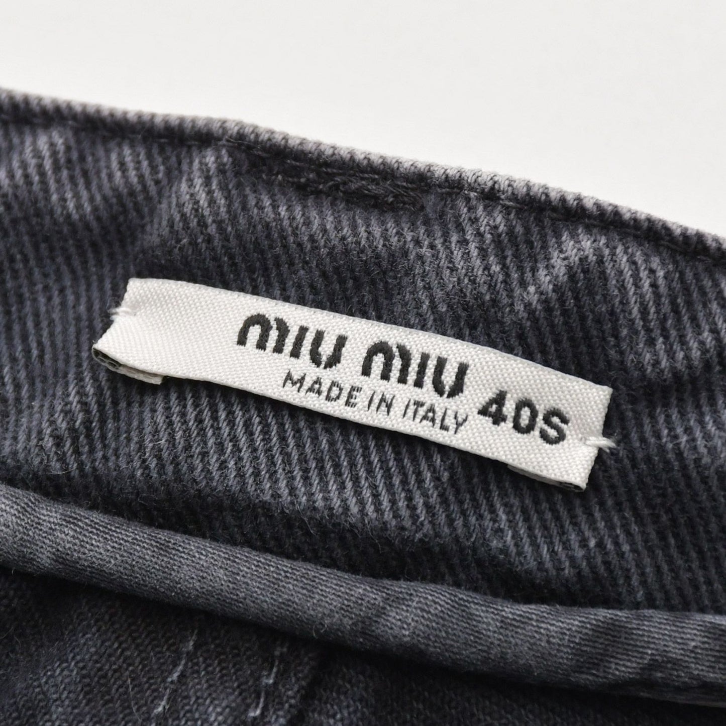 Miu Miu Denim Pants Jeans S Zip Up Black Flower Motif Embroidery Logo 4 40 — view 5