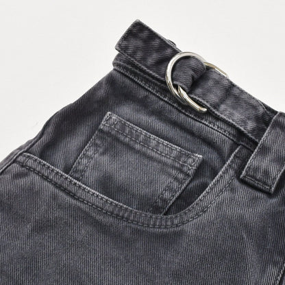 Miu Miu Denim Pants Jeans S Zip Up Black Flower Motif Embroidery Logo 4 40 — view 7