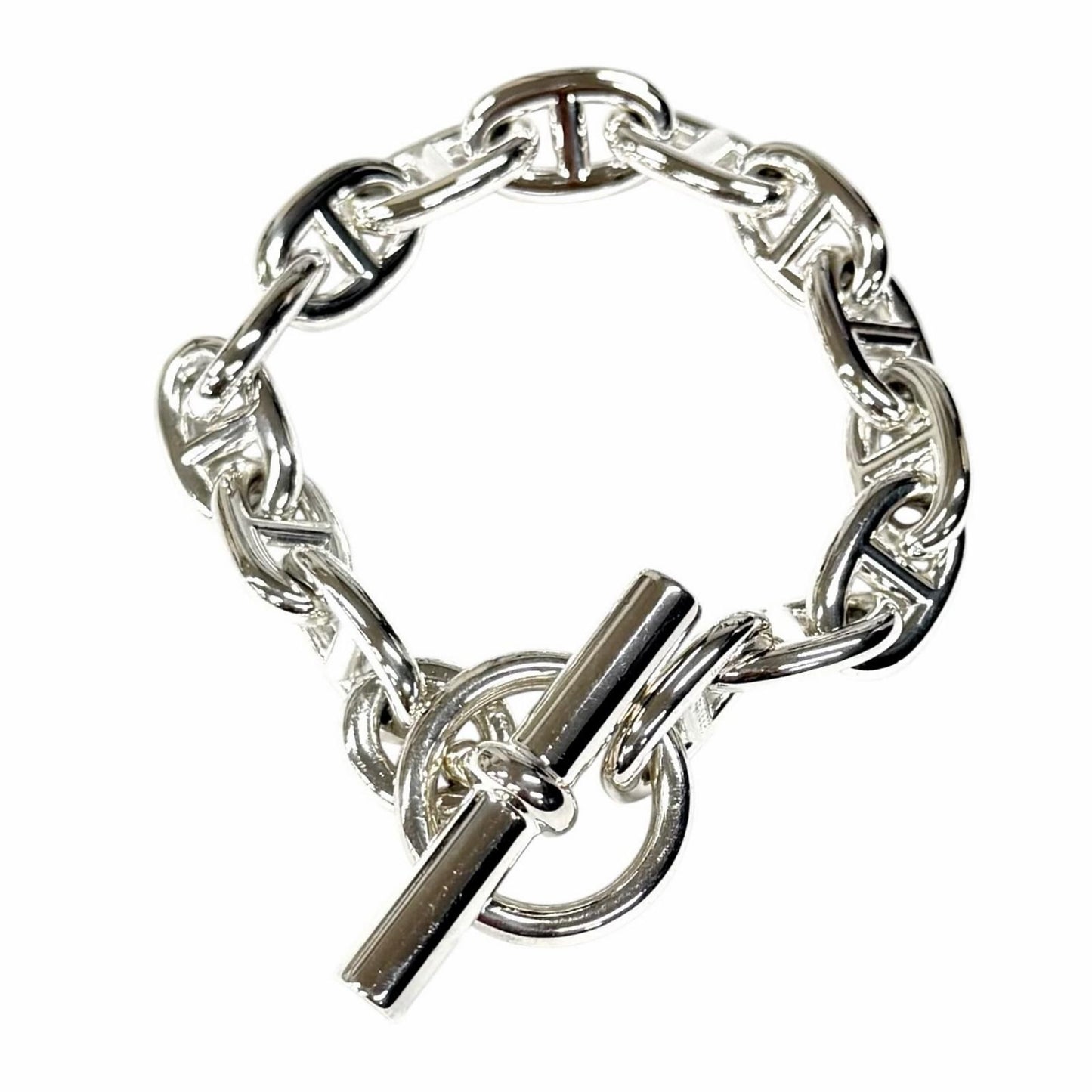 Hermes Chaine D'ancre MM 925 14 Links Bracelet Silver