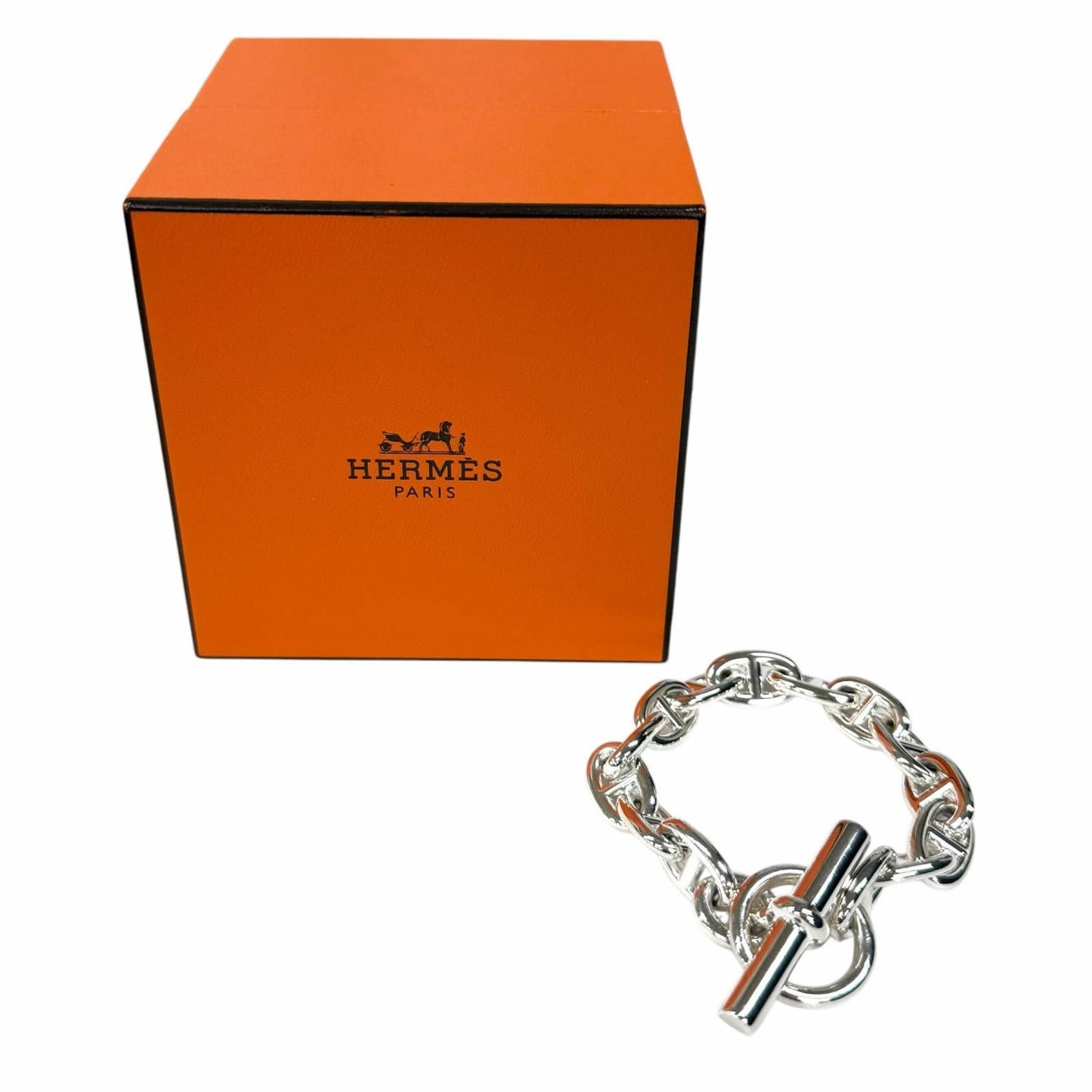 Hermes Chaine D'ancre MM 925 14 Links Bracelet Silver