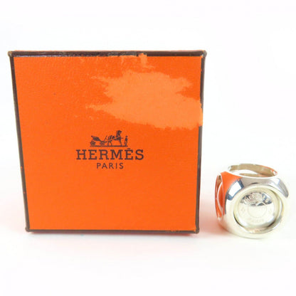 Hermes Vintage Extra Wide Series Ring Cube Silver