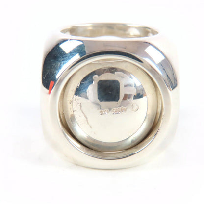 Hermes Vintage Extra Wide Series Ring Cube Silver
