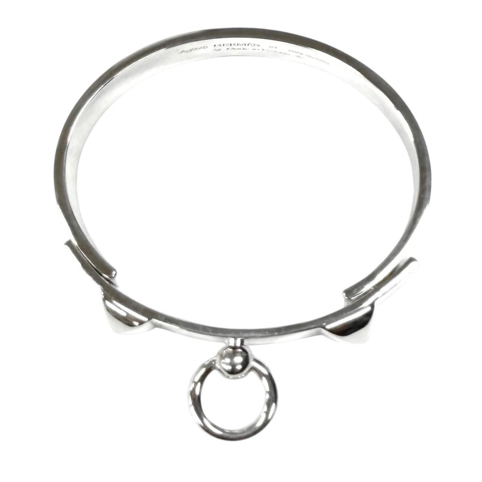 Hermes Collier de Chien Bracelet ST Bangle Silver