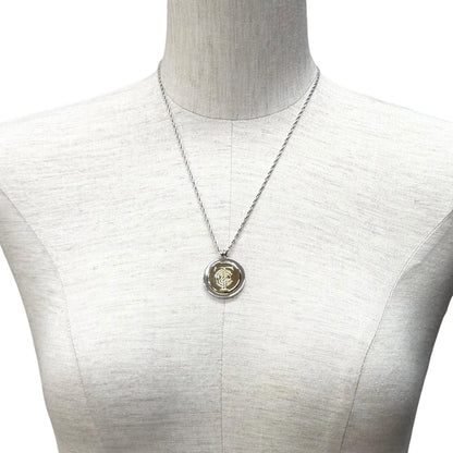 Tiffany & Co 925 750 T&c Coin Necklace Combination Pendant Silver Gold