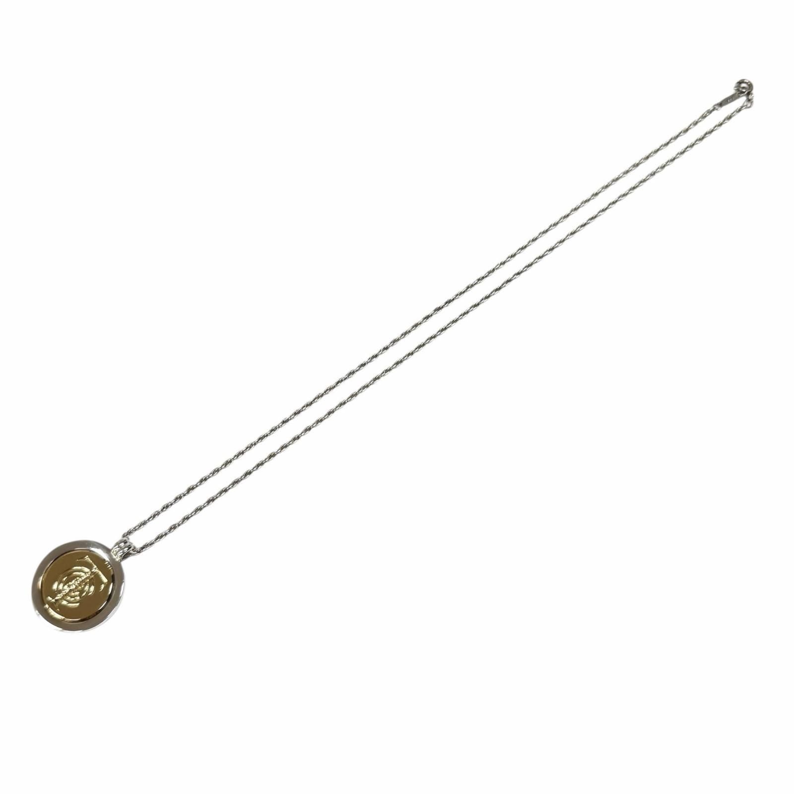 Tiffany & Co 925 750 T&c Coin Necklace Combination Pendant Silver Gold