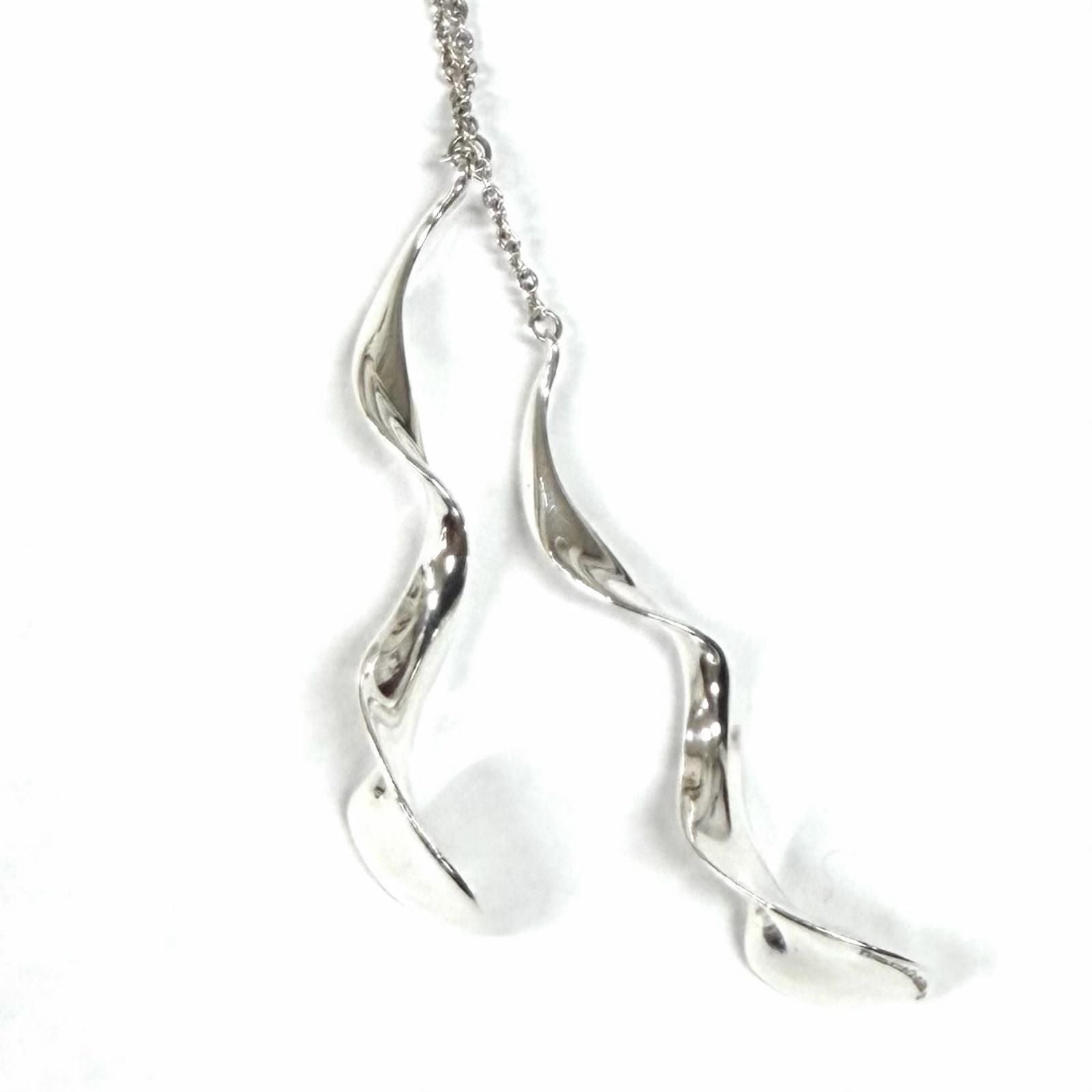 Tiffany & Co 925 Frank Gary Double Orchid Drop Necklace Silver