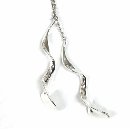 Tiffany & Co 925 Frank Gary Double Orchid Drop Necklace Silver