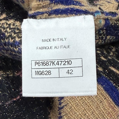 Chanel CC Logo Buttoned Lame Allover V-neck Cashmere Cardigan Multi 42