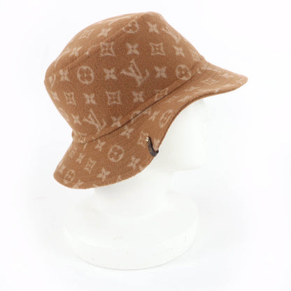 Louis Vuitton Carry on Wool Monogram Pattern Reversible Bucket Hat Brown