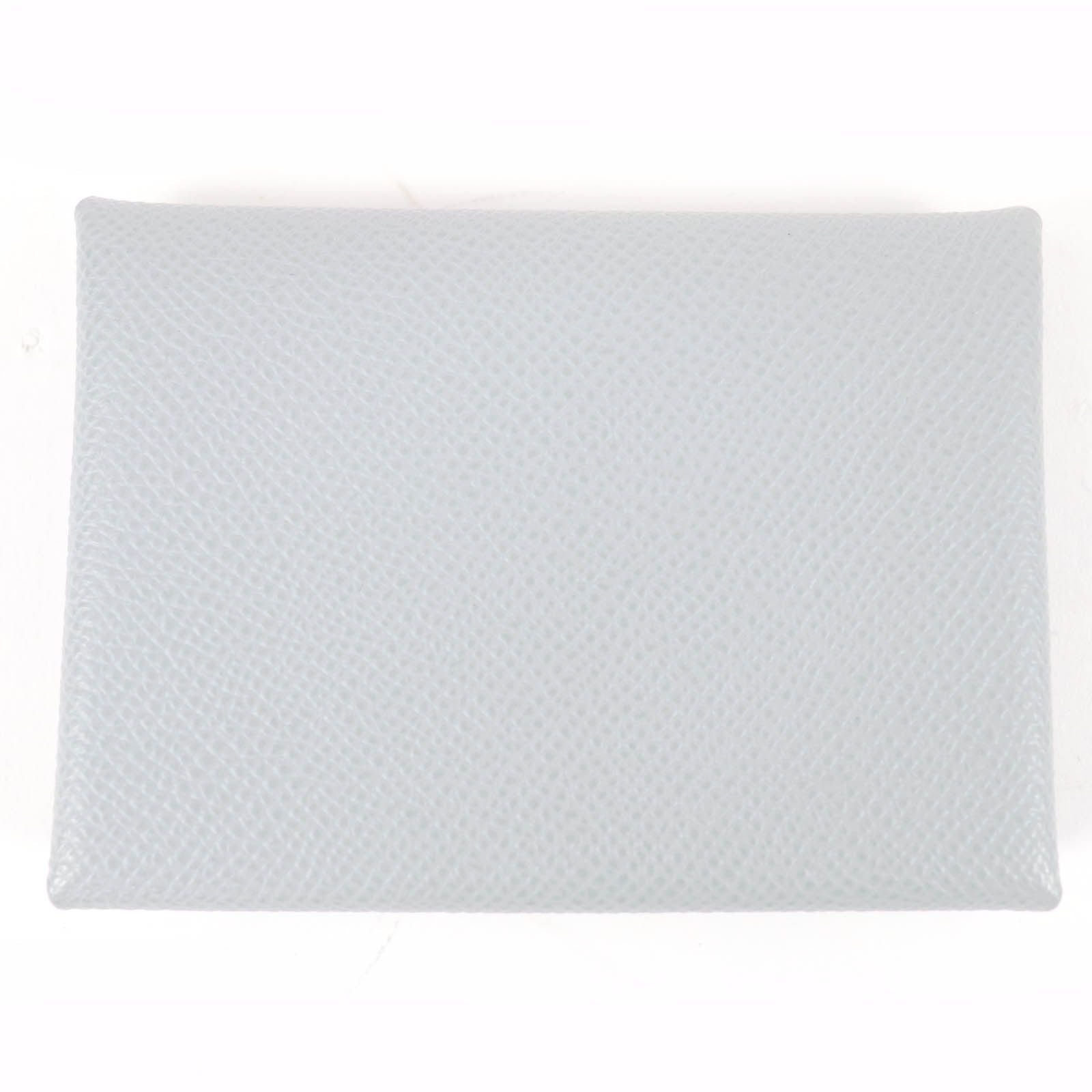 Hermes Calvi Duo Veau Epsom Gris Perle Silver Series Coin Case