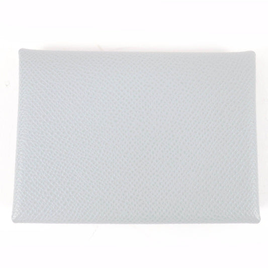 Hermes Calvi Duo Veau Epsom Gris Perle Silver Series Coin Case