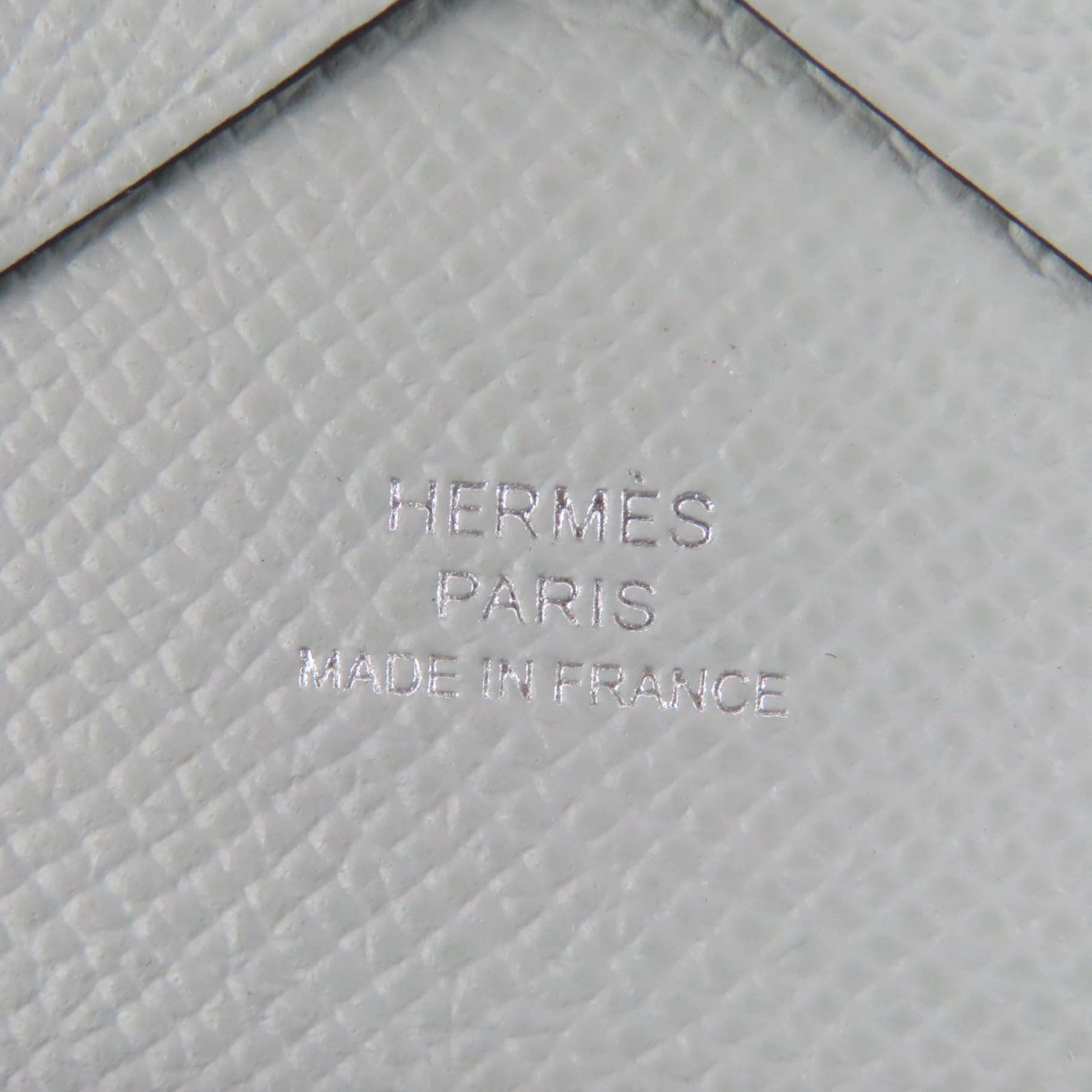 Hermes Calvi Duo Veau Epsom Gris Perle Silver Series Coin Case
