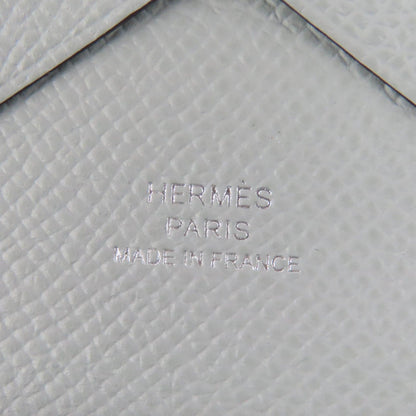 Hermes Calvi Duo Veau Epsom Gris Perle Silver Series Coin Case