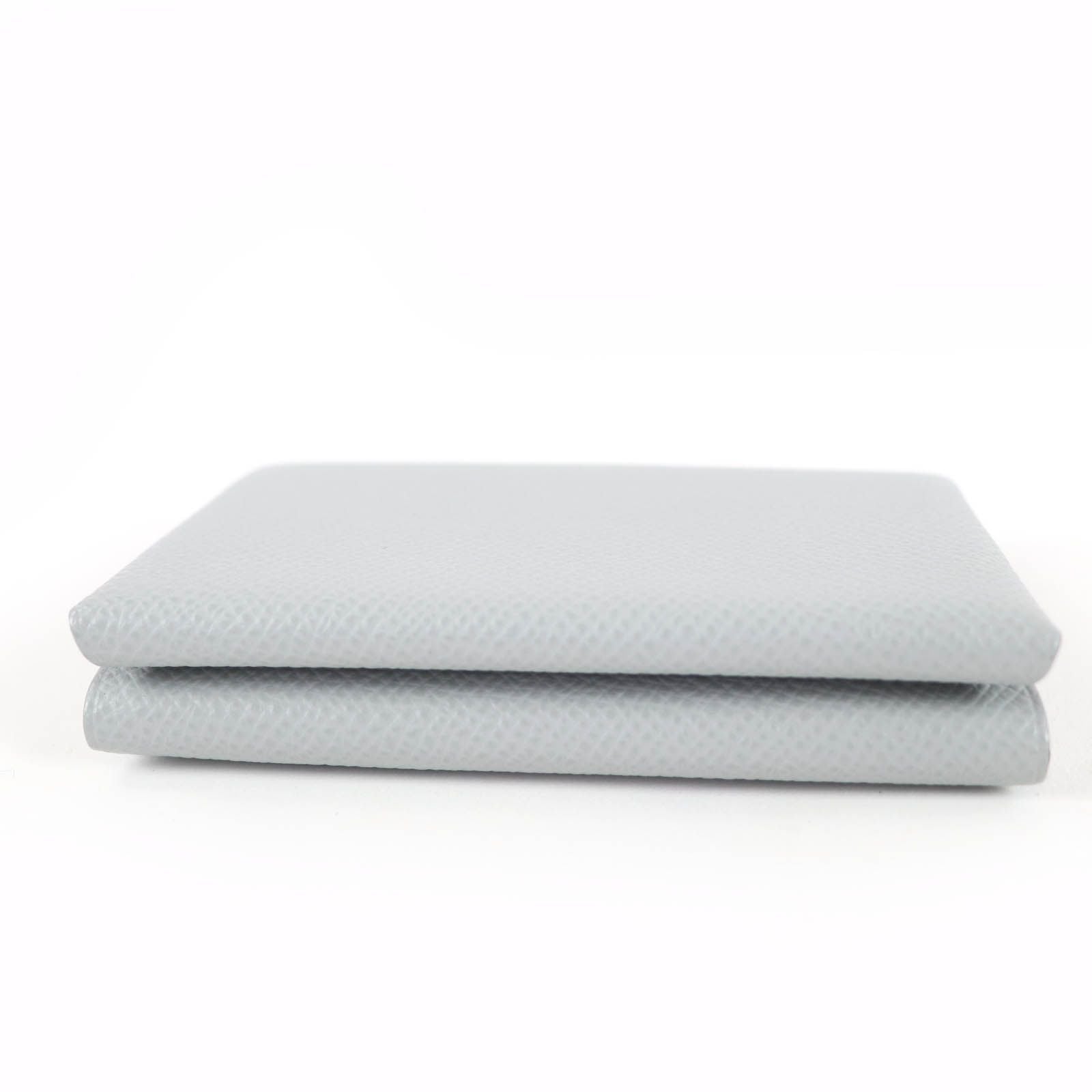 Hermes Calvi Duo Veau Epsom Gris Perle Silver Series Coin Case