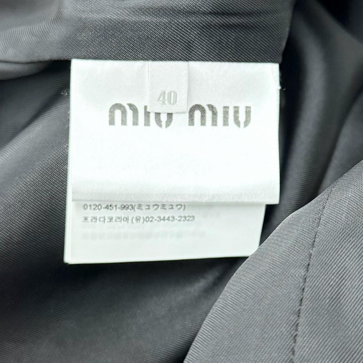 Miu Miu Miu Jinwu le 100% Mixed Pattern 3/4 Sleeve Coat Multi 40