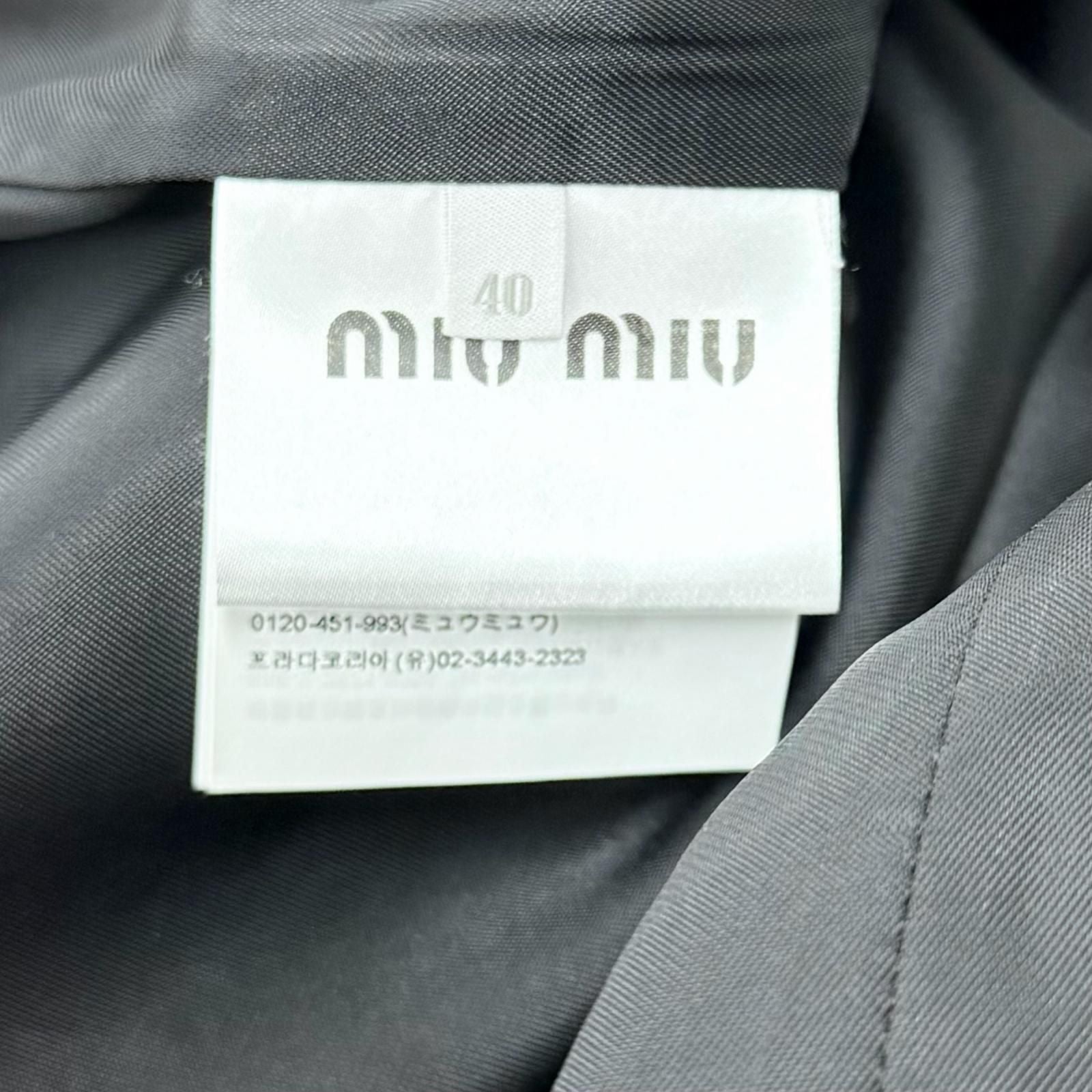 Miu Miu Miu Jinwu le 100% Mixed Pattern 3/4 Sleeve Coat Multi 40