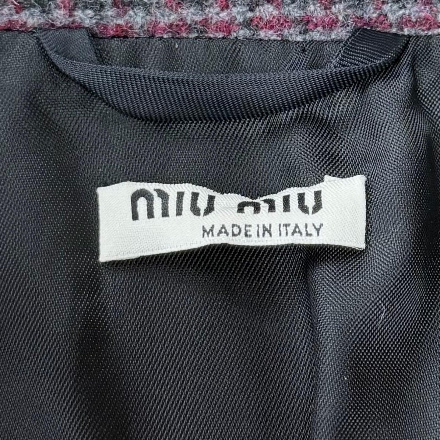 Miu Miu Miu Jinwu le 100% Mixed Pattern 3/4 Sleeve Coat Multi 40