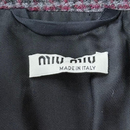 Miu Miu Miu Jinwu le 100% Mixed Pattern 3/4 Sleeve Coat Multi 40
