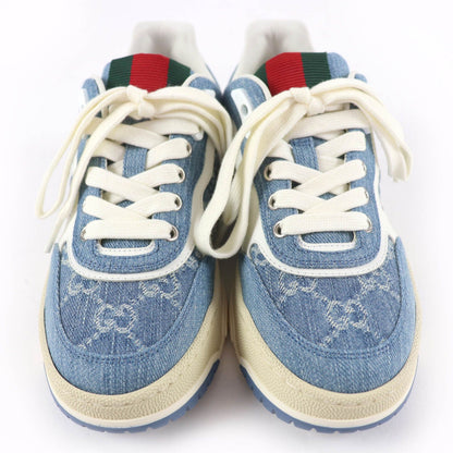 Gucci Reweb Leather GG Denim Low Cut Sneakers Indigo Blue White